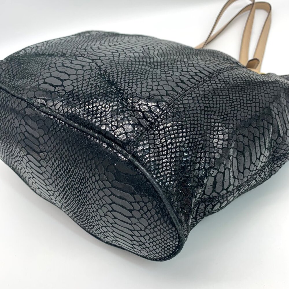 Michael Kors Jet Set Black Embossed Python Tote - image 8